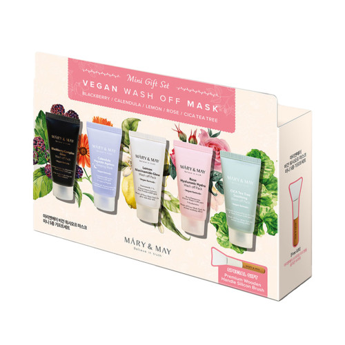 [MARY & MAY] Vegan Wash Off Mask Mini Gift Set - 1pack (30gx5ea)