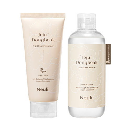 [Neulii] Jeju Dongbeak Moisture Toner + Mild Foam Cleanser  (250ml + 120g)